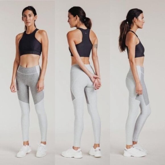 Outdoor Voices Two-Tone Gray Colorblock Warm Up Legging 7/8 XS - Picture 1 of 9